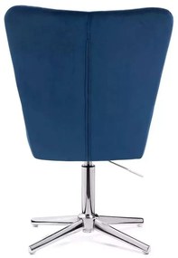 LuxuryForm DESIGN Kreslo AMADEO VELUR na striebornom kríži - modré