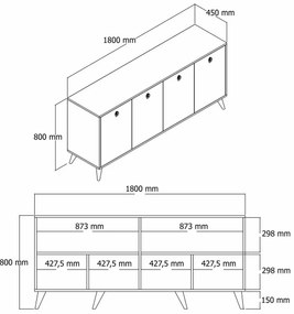Skrinka Elite Walnut and Black Marble