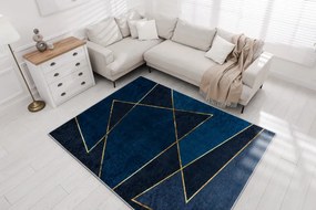 MIRO 52097.801 umývací koberec Geometrická protišmykový - modrý Veľkosť: 160x220 cm