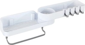 Biela rohová samodržiaca kúpeľňová polička - Maximex