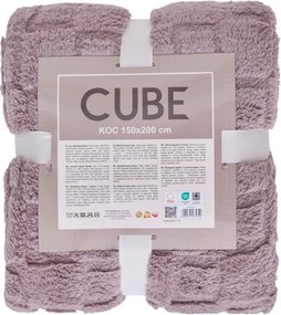 FARO Deka mikroplyšová sherpa 150x200 cm - Cube staroružová