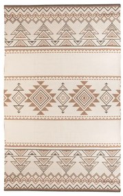 Béžovohnedý obojstranný vonkajší koberec z recyklovaného plastu Green Decore Afra, 120 x 180 cm