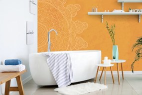 Samolepiaca tapeta oranžová arabeska na abstraktnom pozadí - 375x250