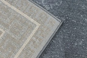 Koberec / Behúň ALLURE 1960 grécky kľúč / rám, štruktúrovaný / glamour, sivý