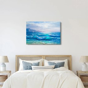 Obraz - Olejomaľba mora s čajkami (90x60 cm)