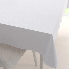 Biante Teflónový obdĺžnikový obrus TF-100 Biele ornamenty s lístkami 140x180 cm