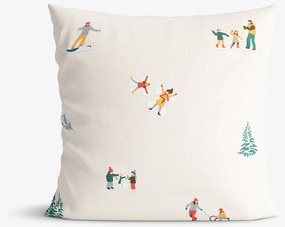 Goldea bavlnená obliečka na vankúš - zimné radovánky 40 x 40 cm