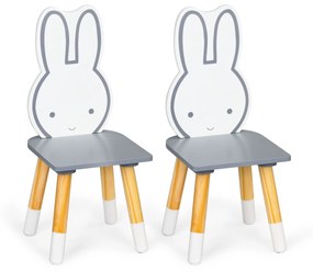 EcoToys Detský drevený stôl so stoličkami - šedé