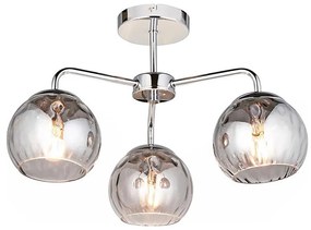 Endon 97971 - Prisadený luster DIMPLE 3xE14/7W/230V lesklý chróm/dymová sivá