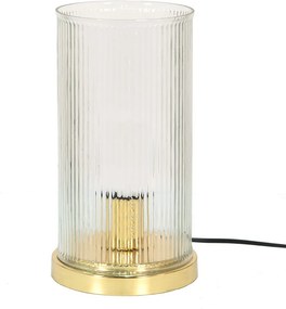Zlatá stolná lampa se skleněným stínidlem - Ø 15*27 cm E27/max 1*40W