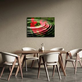 Abstraktný obraz - kvety vo vlnách (70x50 cm)