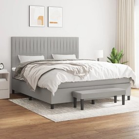 Boxspring posteľ s matracom svetlosivá 100x200 cm látka 3136765