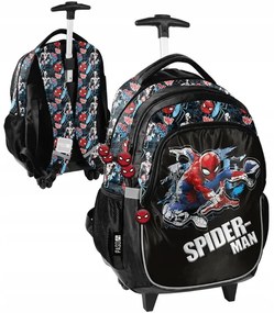 3-dielny školský set Spider-Man - batoh na kolieskach + peračník + taška na prezúvky