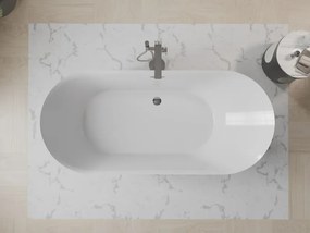 Mexen Roxy, voľne stojaca vaňa 180 x 85 cm, biela-čierna, chrómový prepad, 51201808575-01