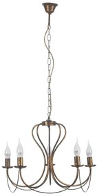 ONLI - Luster na reťazi CANDELA 5xE14/6W/230V bronzová
