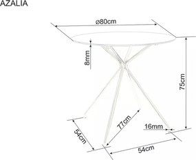 Jedálenský stôl Azalia 80 cm číry/zlatý