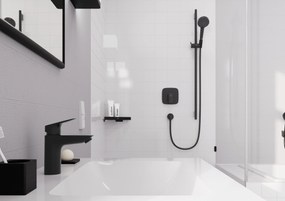 Hansgrohe Logis, umývadlová batéria 100 s odtokovou súpravou Push-Open, čierna matná, HAN-71107670
