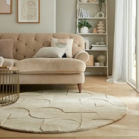 Flair Rugs, Kusový koberec Moderno Gigi Natural kruh, 160x160 (priemer) kruh, béžová, obývacia izba