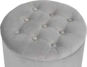 Noela Zamatový puf s úložným priestorom DORI sivý