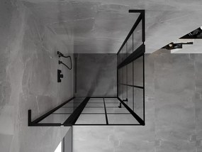 Mexen, Mexen Mist L Duo výklopný sprchový kút 100 x 100 cm, čierna mriežka - 8A4L-100L-100P-70-77