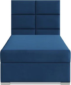 Čalúnená posteľ CALVI Velvet 90×200 cm tmavomodrá