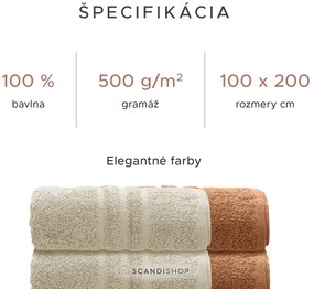 Osuška Comfort Maxi 100x200 cm krémová, 100% bavlna