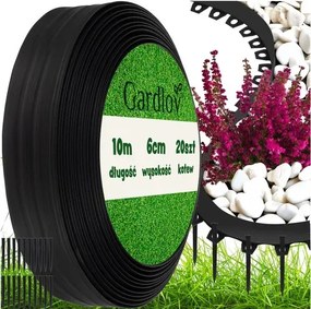 Gardlov Záhradný okraj 6cm x 10m s 20 kolíkmi - čierny