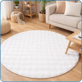Koberec Rabbit Bubble biely kruh