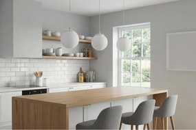 Závesné svietidlo Florence, 1x biele sklenené tienidlo, ch