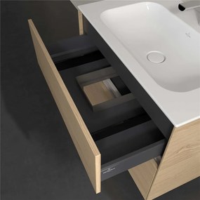 VILLEROY &amp; BOCH Collaro závesná skrinka pod umývadlo, 2 zásuvky, s LED osvetlením, 796 x 498 x 603 mm, Nordic Oak, C138B0VJ