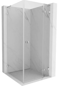 Mexen Lunar L, 1-krídlový sprchový kút, pravý, 80 x 80 cm, 8mm číre sklo, chrómový profil, 834L-080-080-01-00-P