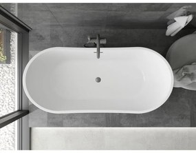 Mexen Montana, voľne stojaca vaňa 170 x 80 cm, biela-čierna, brúsený grafit prepad, 52011708075-95