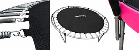 TRENDIE Trampolína s vnútornou sieťou 252 cm ružová + rebrík