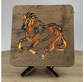 Li-Go 4070/DUB2 - LED Stolná dekorácia LED/12W/230V 19x19 cm dub/kôň