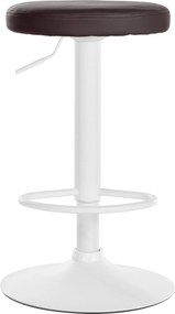 Barová stolička Ponte - koženka, biely rám - Hnedá