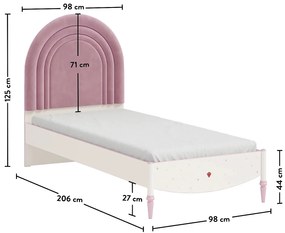 Detská posteľ Susy 90x200cm - biela/ružová