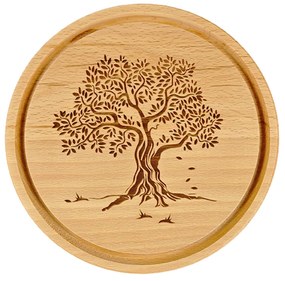 AMADEA Drevená servírovacia doštička - podnos strom, masívne drevo, 20 cm