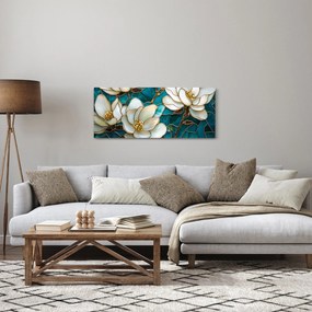 Obraz - Vitráž s magnóliou (120x50 cm)
