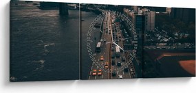 Obraz Manhattanu (s hodinami) (90x30 cm)