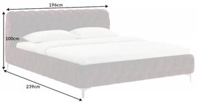 (3599) MODERN BAROCK zamatová posteľ 180x200cm bordó