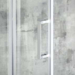 Novoterm Štvrťkruhový sprchový kút NV-Aruba GL CHR 80 SV, chróm/transparent + hlboká vanička biela