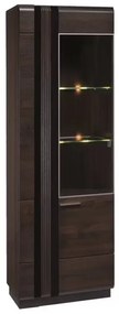 Vitrína Porti 11 66 cm pravá z masivu dub čokoládový