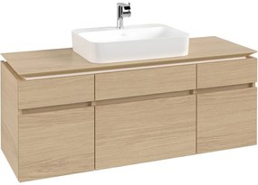 VILLEROY &amp; BOCH Legato závesná skrinka pod umývadlo na dosku (umývadlo v strede), 5 zásuviek, 1400 x 500 x 550 mm, Nordic Oak, B76000VJ