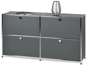 Odkladacia skrinka »CN3« so štyrmi výklopnými doskami, sivá