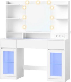 Toaletný stolík so zrkadlom a RGB LED osvetlením RDTB35145WB01