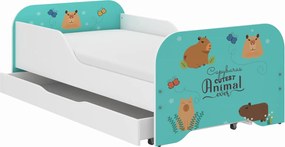 Wooden Toys Detská posteľ MIKI 140x70 KAPIBARA ANIMALS