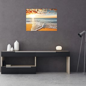 Sklenený obraz - Východ slnka (70x50 cm)