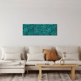 Obraz listov (s hodinami) (90x30 cm)