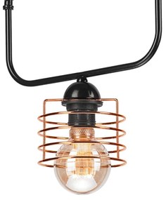 Luster na reťazi MORGAN 1xE27/60W/230V čierna/medená