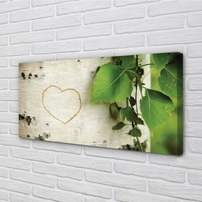 Obraz canvas Heart brezové lístie 120x60 cm
